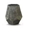 Gray Hand-Stamped Iron Hexagon Accent Table