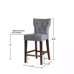 Gray Harrison Tufted Counter Stool