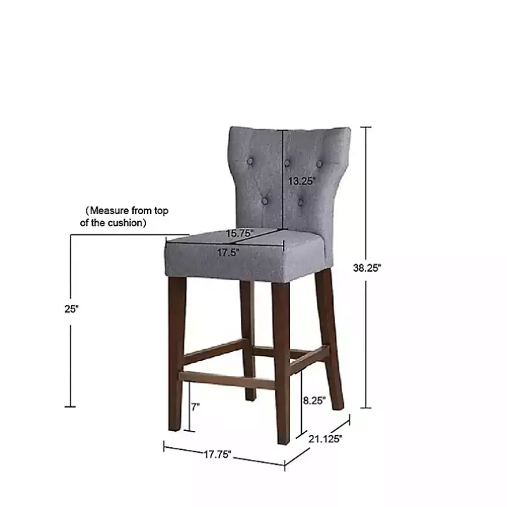 Gray Harrison Tufted Counter Stool