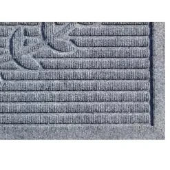 Gray Hello Ribbed Durable Doormat