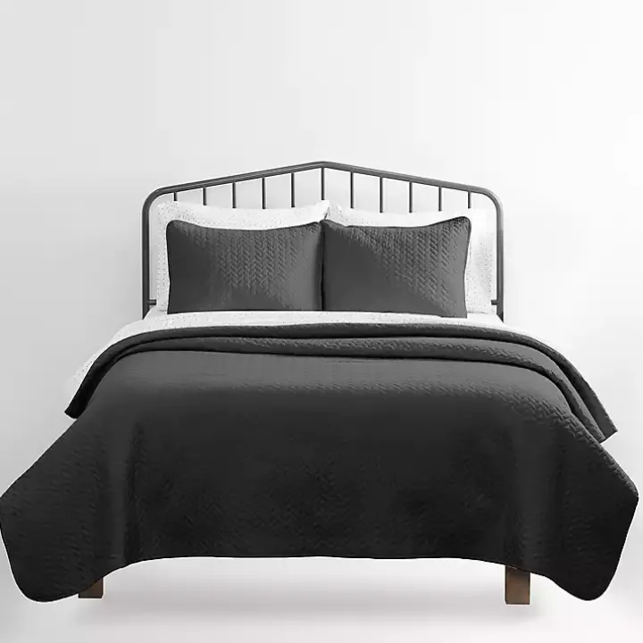 Gray Herring 3-pc. Queen Quilted Coverlet Set