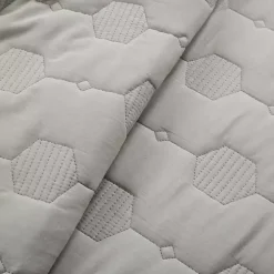 Gray Hexagon Honeycomb 3-pc. Full/Queen Quilt Set