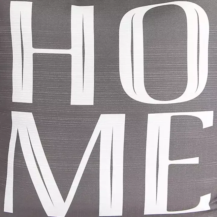 Gray Home Sentiment Pillow