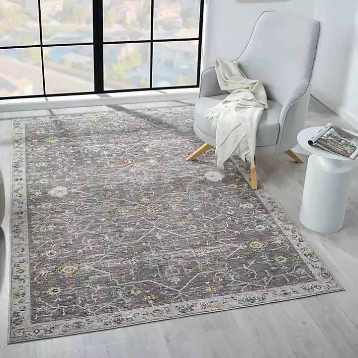 Gray Ivory Accent Rug, 2x3