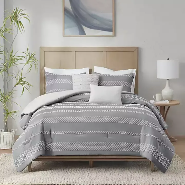 Gray Jacquard 5-pc. Full/Queen Comforter Set