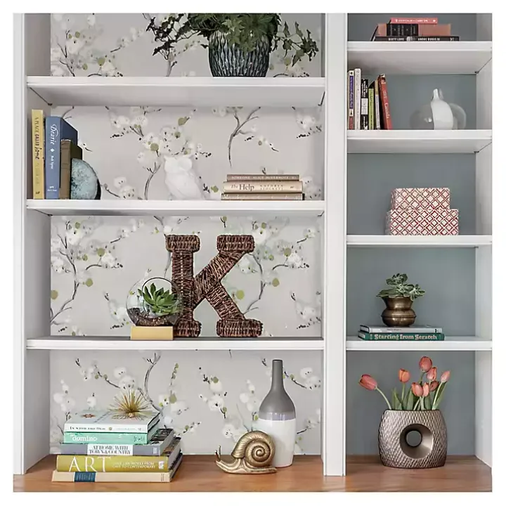 Gray Japanese Blossom Peel & Stick Wallpaper