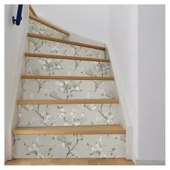 Gray Japanese Blossom Peel & Stick Wallpaper