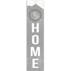 Gray Laurel Wreath Home Personalized Porch Board