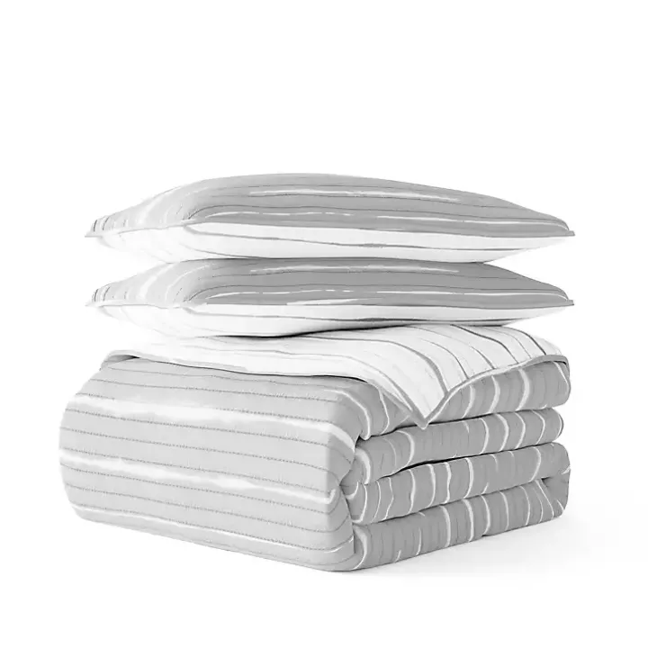 Gray Linear Reversible 2-pc. Twin Quilt Set