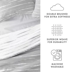 Gray Linear Reversible 2-pc. Twin Quilt Set