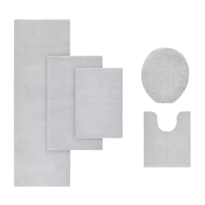 Gray Marshmallow Contour Bath Mat, 24 in.