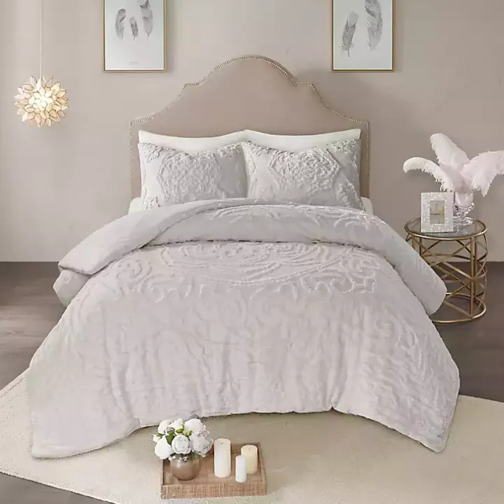 Gray Medallion Full/Queen 3-pc. Comforter Set