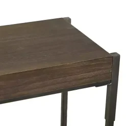 Gray Metal and Wood Console Table