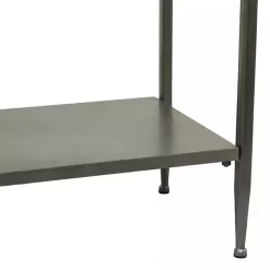 Gray Metal and Wood Console Table