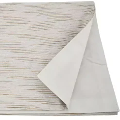 Gray Metallic Woven Stripe Table Runner