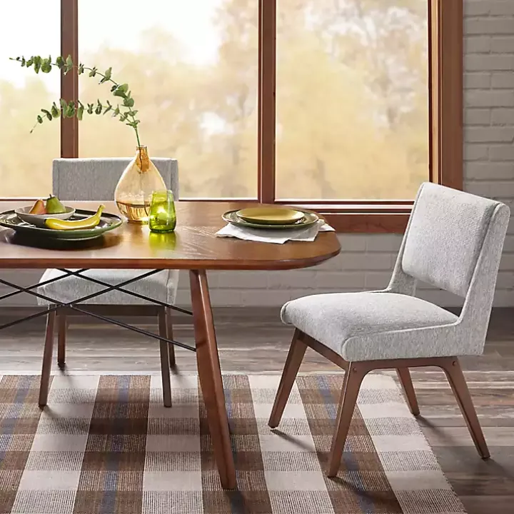Gray Mid-Century Modern Dining Chairs, Set of 2