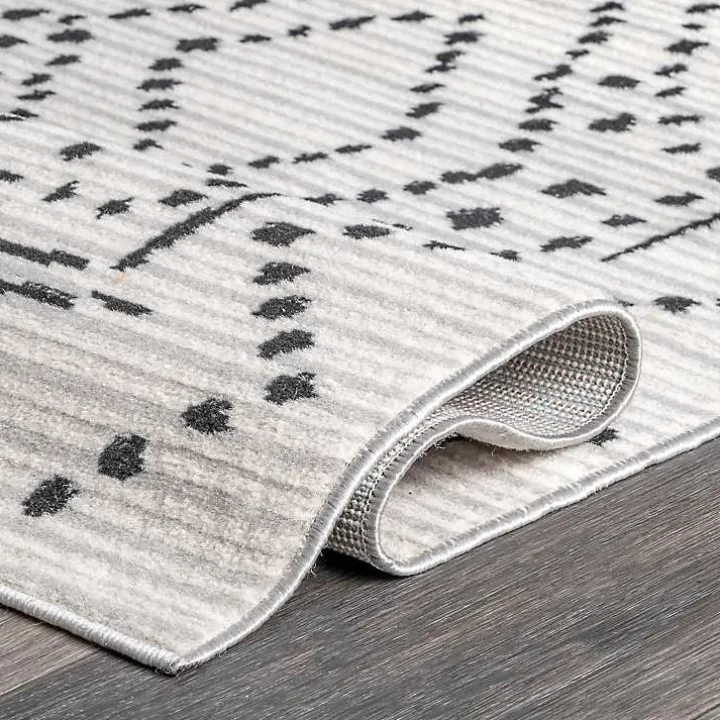 Gray Millie Dotted Trellis Area Rug, 9x12
