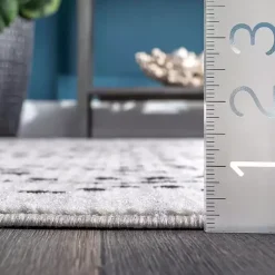 Gray Millie Dotted Trellis Area Rug, 9x12