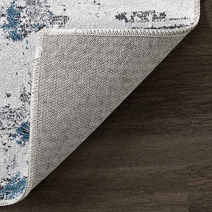 Gray Modern Abstract Washable Area Rug, 5x8