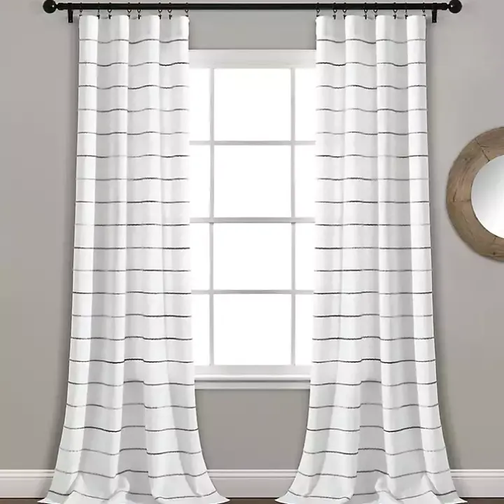 Gray Ombre Stripe Curtain Panel Set, 84 in.