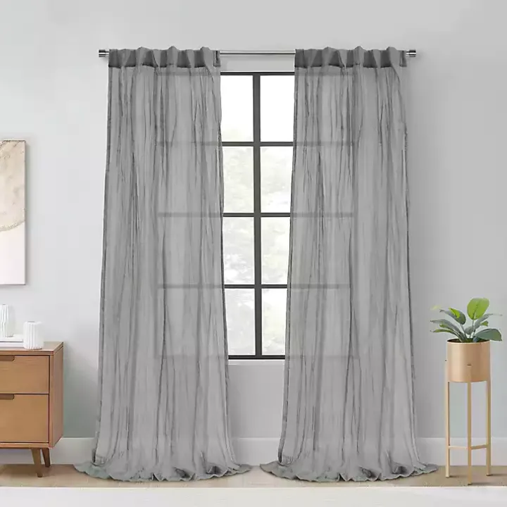 Gray Paloma Curtain Panel, 84 in.