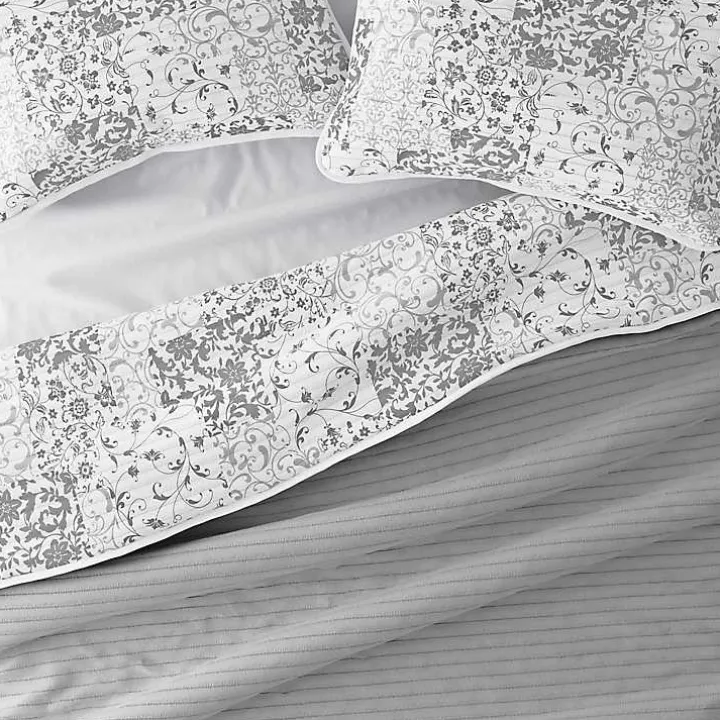Gray Patchwork Reversible 2-pc. Twin Quilt Set