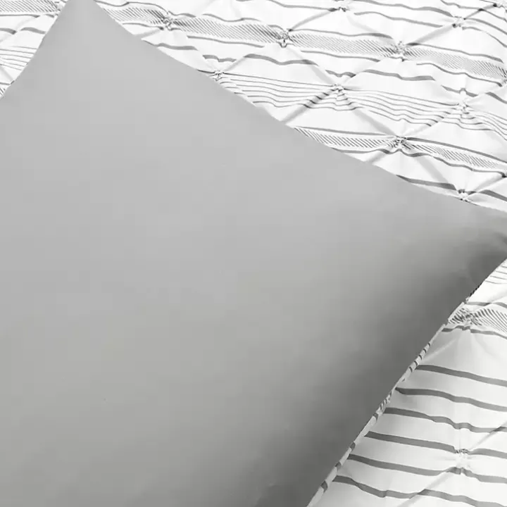 Gray Pintuck Stripe Full/Queen 5-pc. Comforter Set