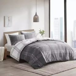 Gray Plaid Dayton 3-pc. Full/Queen Comforter Set