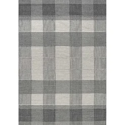 Gray Plaid Emily Henderson x RugsUSA Rug, 8x10