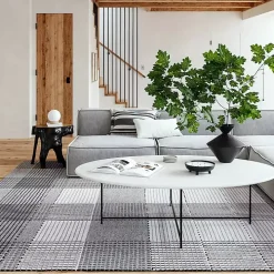 Gray Plaid Emily Henderson x RugsUSA Rug, 8x10