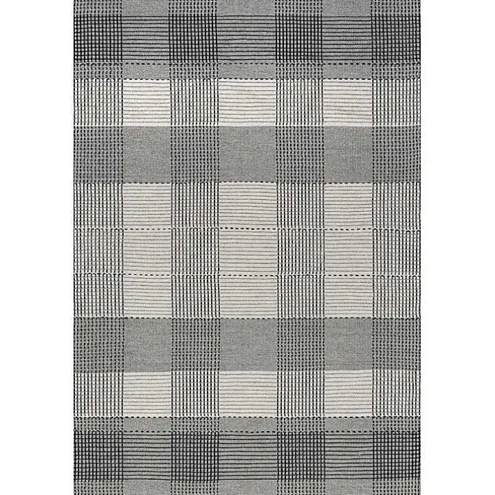 Gray Plaid Emily Henderson x RugsUSA Runner, 2x8