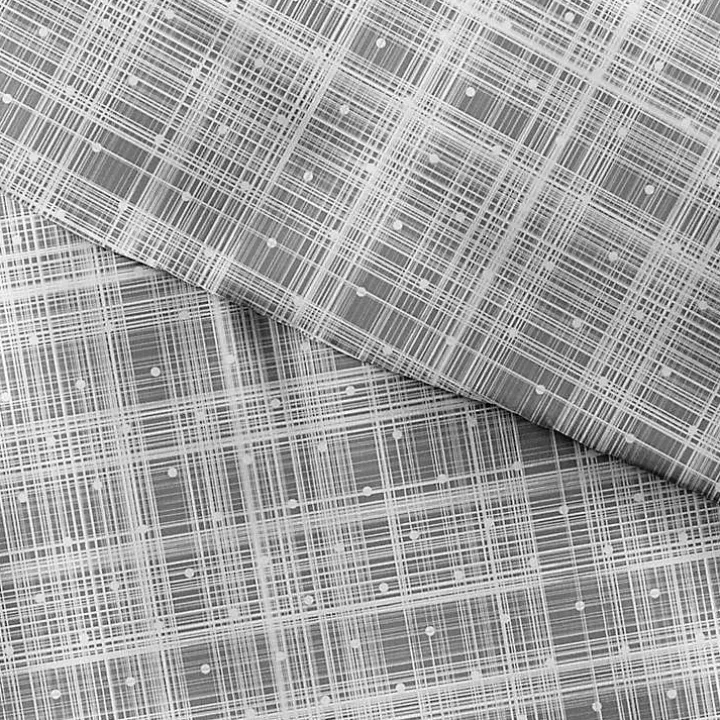 Gray Plaid Polka Dot 2-pc. Twin Duvet Cover Set