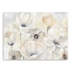 Gray Poppy Garden Landscape Canvas Art Print