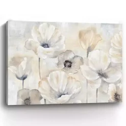 Gray Poppy Garden Landscape Canvas Art Print