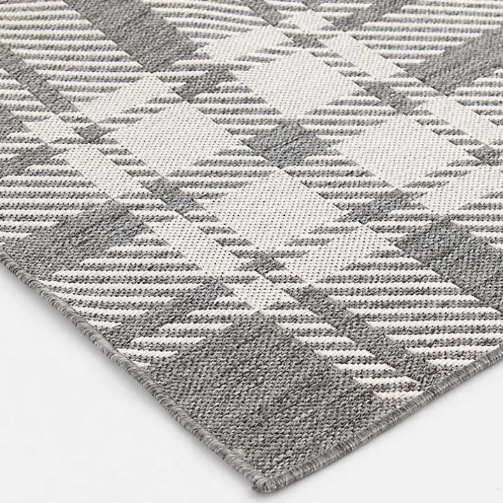Gray Priya Plaid Indoor/Outdoor Area Rug, 7x9