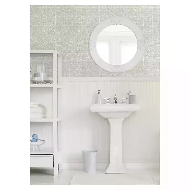 Gray Provincial Tiles Peel & Stick Wallpaper