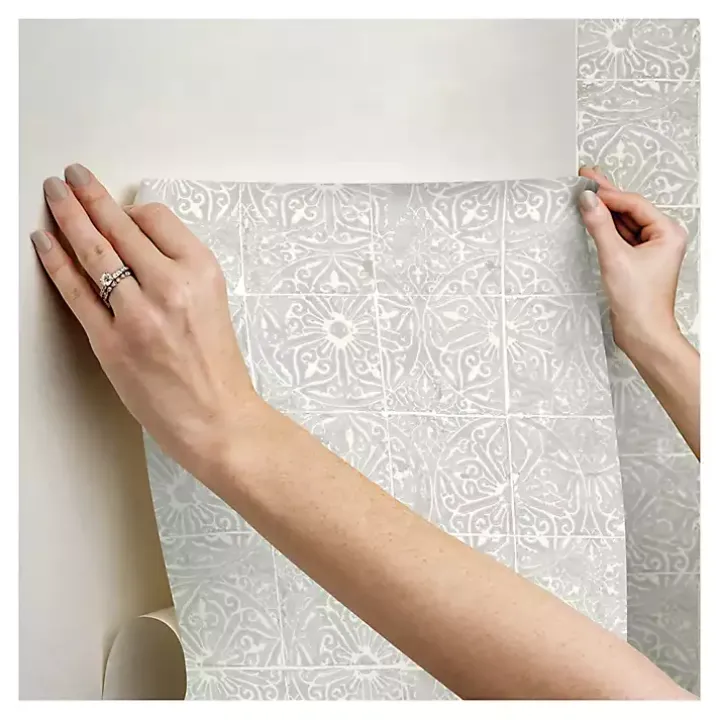 Gray Provincial Tiles Peel & Stick Wallpaper