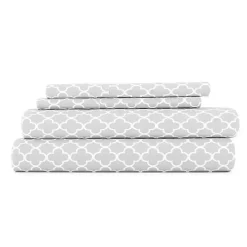 Gray Quatrefoil 4-pc. Full Sheet Set