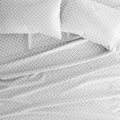 Gray Quatrefoil 3-pc. Twin Sheet Set