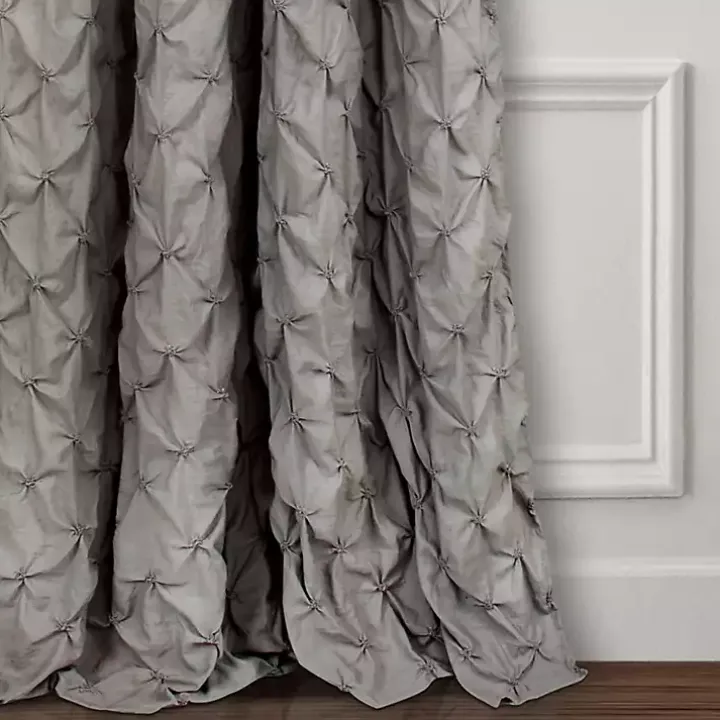 Gray Ravello Pintuck Curtain Panel, 84 in.