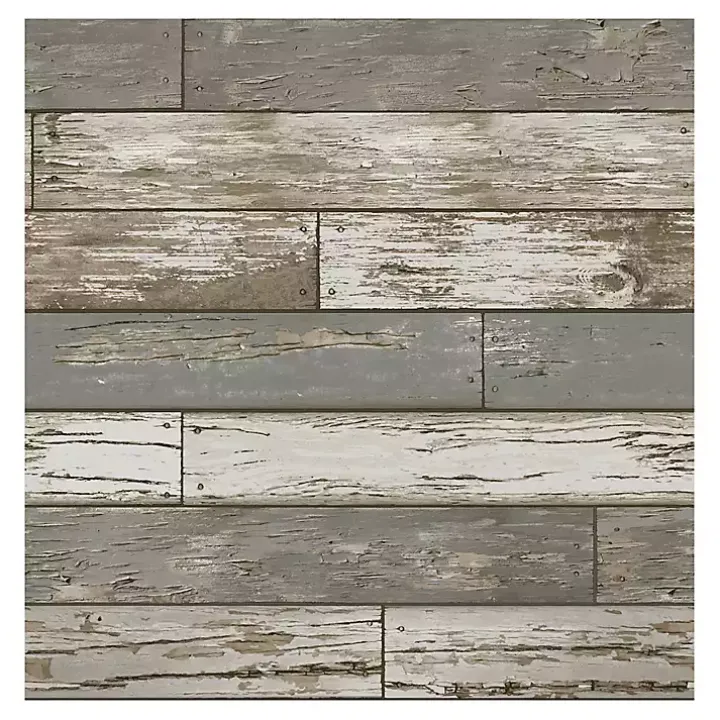 Gray Reclaimed Wood Peel & Stick Wallpaper