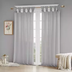 Gray Rosette Tab Top Curtain Panel, 63 in.