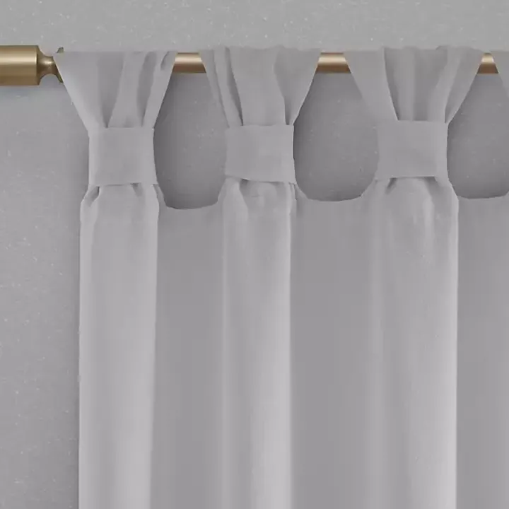 Gray Rosette Tab Top Curtain Panel, 95 in.