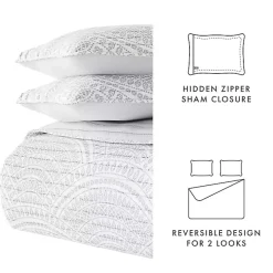 Gray Scalloped Reversible 2-pc. Twin Quilt Set
