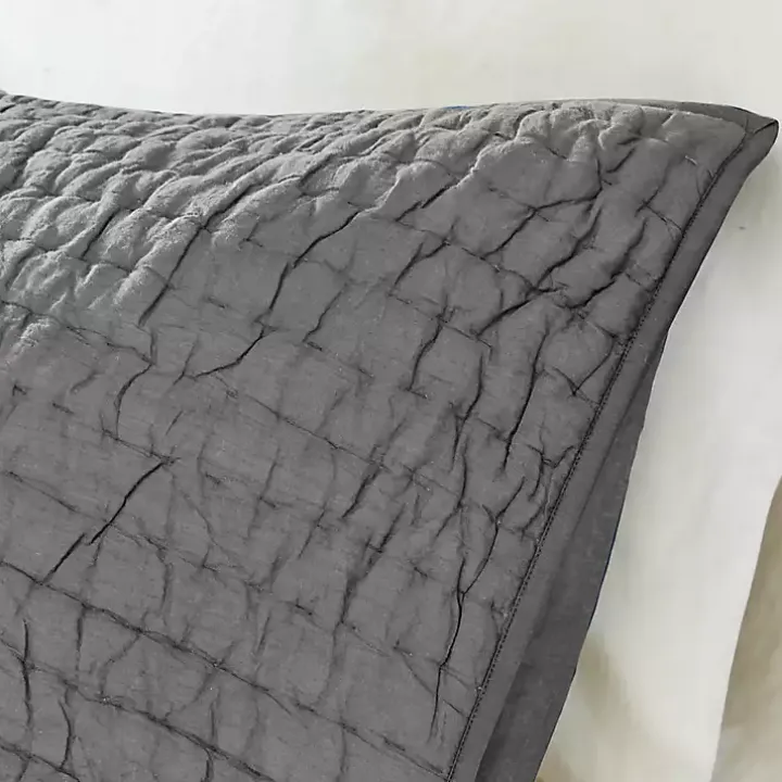 Gray Serene Quilted 3-pc. Queen Coverlet Set
