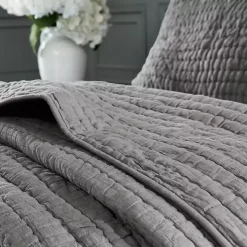 Gray Serene Quilted 3-pc. Queen Coverlet Set