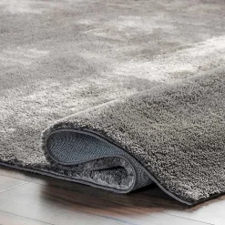 Gray Shag Washable Area Rug, 5x8