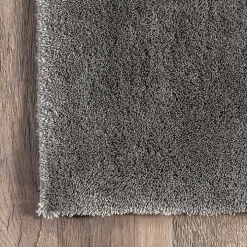 Gray Shag Washable Area Rug, 5x8