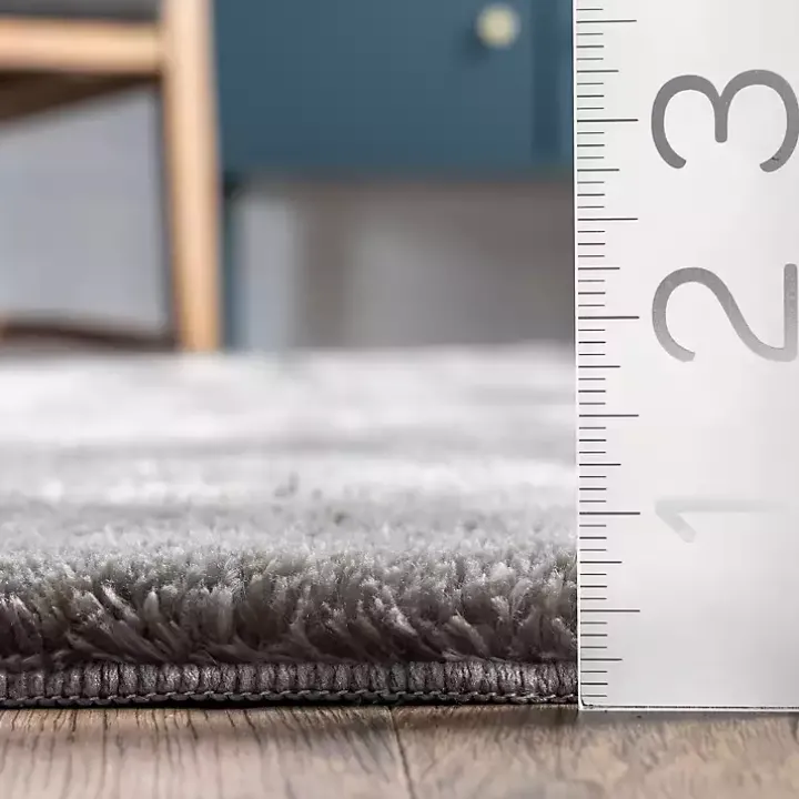 Gray Shag Washable Area Rug, 6x9