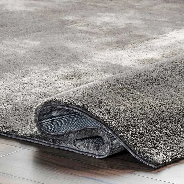 Gray Shag Washable Area Rug, 6x9